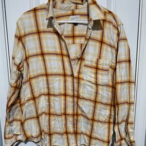 Universal Thread Yellow & Rust Plaid Shirt